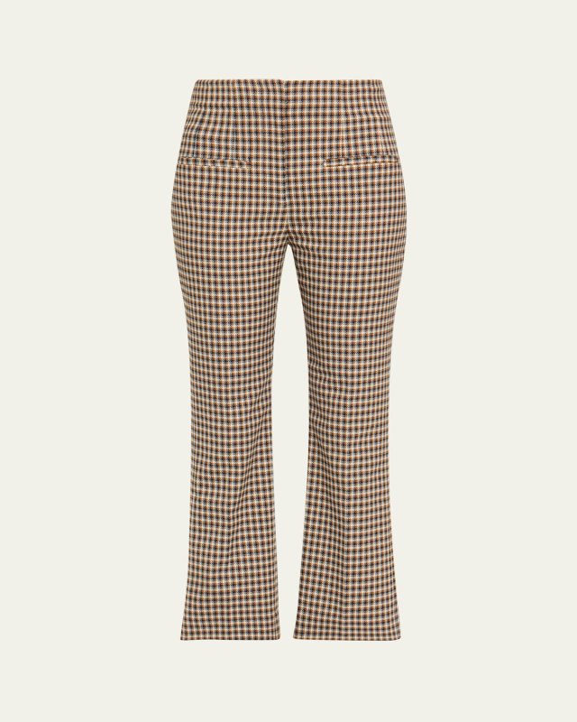Kean Houndstooth Slim Cropped Pants